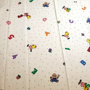 Cotton Fabric Suzy Spafford 1992 ABC 123 Baby Animals White 71x45 Quilting